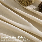 Tan Linen Curtains 90 Inch for Living Room Rod Pocket Back Tab Window Drapes - Image 4