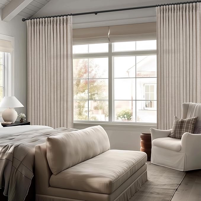 Greyish Brown Pinch Pleat Extra Wide Sheer Curtains 70 x 90 Inches Long - Image 7
