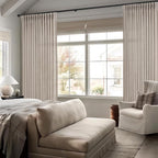 Linen Pleated Greyish Brown Curtains 96 Inches Long - Image 6