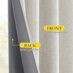 NICETOWN 100% Blackout Linen Curtains 90 inches Length - Image 8