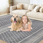 cotiled Boho 9x12 Area Rug for Living Room: Large Moroccan Washable Rug | Solve - Image 9