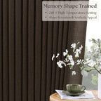 Dark Chocolate 100 Inch Linen Pleated Blackout Curtains - Image 2