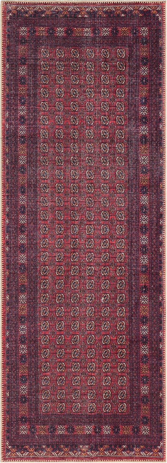 Keen Home Design 2x10 Rug - Machine Washable Runner with Non-Slip Backing, Ideal for Hallway, Entryway, Kitchen, Laundry Room - Vintage, Easy Clean, Durable, Low Pile Rug - (2'6" x 10')