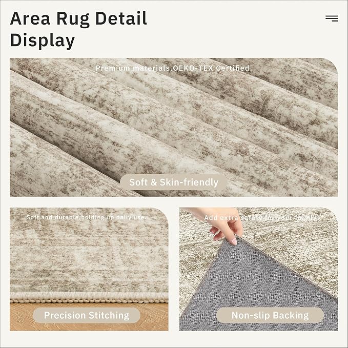 Soalmost Washable Kitchen Runner Rug 3x8 Hallway Entry Rugs Non-Slip, Foldable - Image 6
