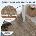 GarveeHome Scalloped Round Area Rugs Washable Small Round Rug 3ft Non-Slip | - Image 5