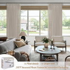 Pinch Pleated Taupe 105 Inch Length Floor to Ceiling Curtains 2 Panels Set - Image 5