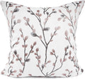 YOUR SMILE Classical Embroidery Jacquard Pink Leaf Pattern Square Decorative Throw Pillow Case Cushion Cover 18x18 inch