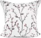 YOUR SMILE Classical Embroidery Jacquard Pink Leaf Pattern Square Decorative Throw Pillow Case Cushion Cover 18x18 inch