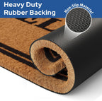 Barnyard Designs Natural Coco Coir Heavy Duty Backing Doormat - Large Cute Non-Slip Front Door Welcome Mat for Outside Entrance or Porch Entry, Brown (30x48, Welcome)