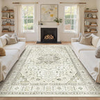 8x10 Area Rugs for Living Room, Large Washable Rug, Dining Room, Low Pile by Zesthome