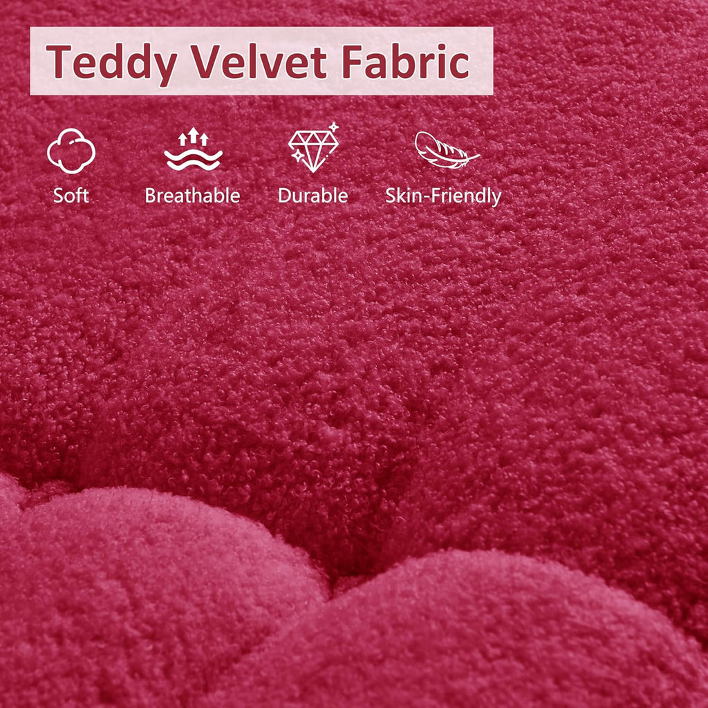 Bean Bag Chair, Oversized Bean Bag Chair for Living Room, Fireside Chair for Adults with Memory Foam Filled, Big Accent Sofa Lounge Floor Sofa for Gaming, Reading, No Assembly Required. (Burgundy)