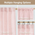 Pink Linen Curtains 54 Inch Length - Image 3