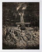Poster Master Vintage Gustave Dore Poster - Retro Illustration Print - Gift for Gothic, Horror Fan - Dance of Sabbath, Witch, Magic, Spell - Wall Decor for Bedroom, Dorm, 8x10 White Framed
