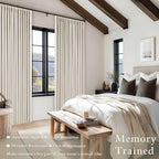 92 Inch Long Pinch Pleated Blackout Curtains Natural - Image 5