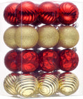 Valery Madelyn Christmas Ornaments Tree Decorations Set for Fall Halloween, 24ct Red Gold Shatterproof Ball Ornaments, 2.36" Hanging Ornament Bulk for Xmas Holiday Party Decor