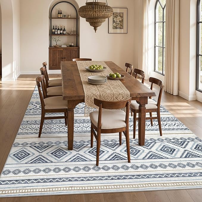 cotiled Boho 7x10 Area Rug for Living Room: Large Moroccan Washable Rug | Solve - Image 6