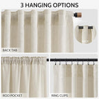 Vanilla Linen Curtains 120 Inches Long - Image 2