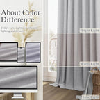 Grey 100% Blackout Curtains 63 Inch Length 2 Panels Set - Image 7