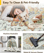 RELEANY Washable Area Rug, Runner 2'x5', Water Repellent, Pet Friendly - Image 5