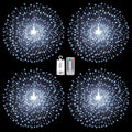Techip 4 Pcs 225LED Battery Operated Fairy Lights With Remote - Indoor Outdoor Hanging Decor for Wedding, Bedroom, Patio, Garden, Christmas, Halloween (Cool White, 4pcs)