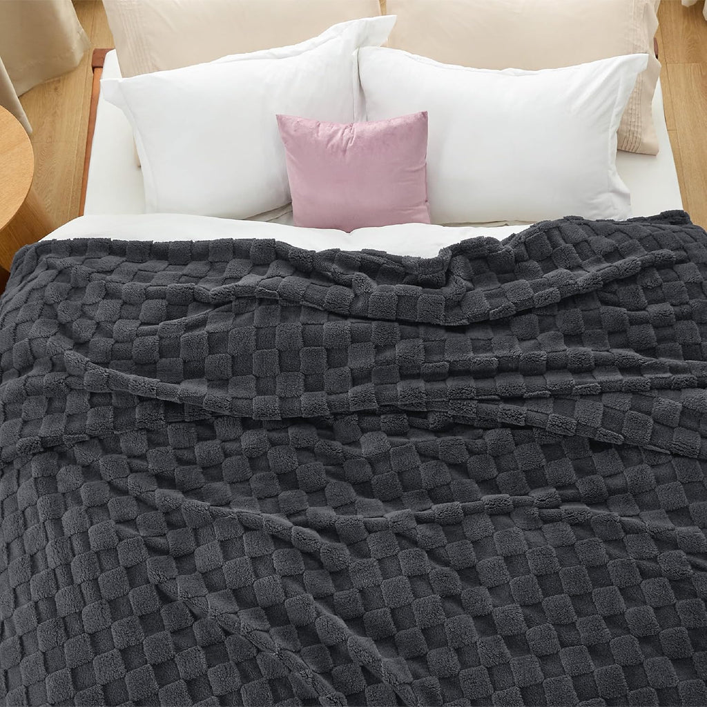 Bedsure GentleSoft King Size Blanket for Bed - Super Soft Cozy Blankets for Women Men Girls, Large Fuzzy Fleece Throw for Bedroom Decor, Dark Grey,108x90 Inches