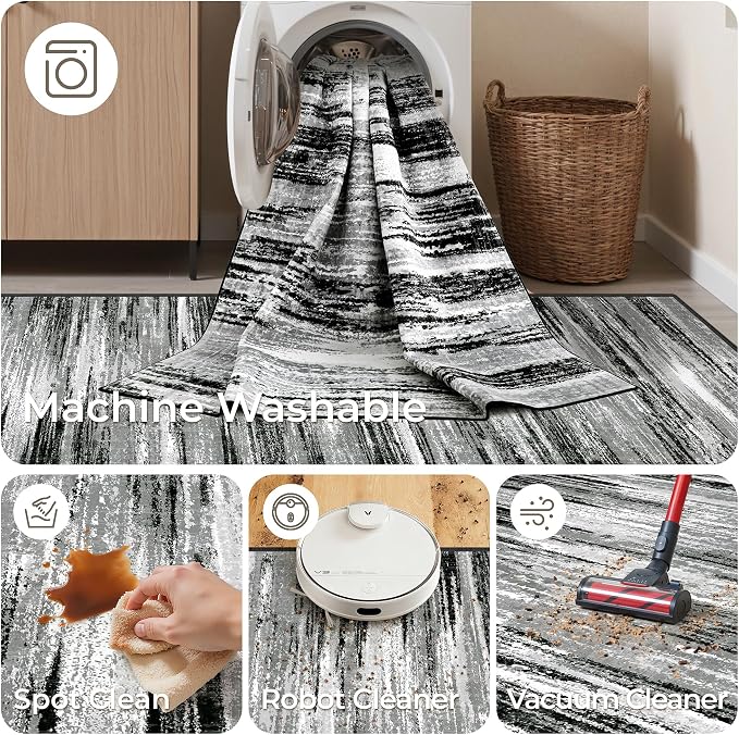 2'6 x 10' Runner Rug Non Slip, Washable Kitchen Rugs, Living Room, Long Rug - Image 8