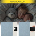Dusty Blue Blackout Curtains for Nursery 54 Inch Length 2 Panel Chic Linen Look - Image 4