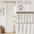 Ivory 100 Inch Pinch Pleated Blackout Linen Curtains - Image 5