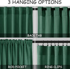 Dark Green Linen Curtains 108 Inches Long - Image 2