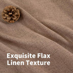Mocha Brown Linen Semi Sheer Curtains 52X80 Inch Length - Image 4