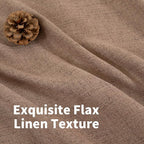 Mocha Brown Linen Semi Sheer Curtains 42X63 Inch Length - Image 4