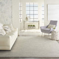 Nourison Positano Indoor/Outdoor Light Grey 6' x Round Area Rug, Easy Cleaning, Non Shedding, Bed Room, Living Room, Dining Room, Backyard, Deck, Patio (6 Round)