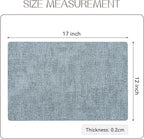 Romanstile Vinyl Placemats Set of 6-12 X 18 Inch - Heat Resistant Place Mats 100% Waterproof Oilproof Wipeable Reversible Faux Leather Table Mats for Kitchen/Dining/Party/Outdoor, Sky Blue