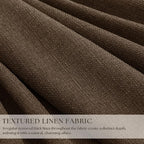 Dutch Cocoa 105 Inch Long Thick Linen Pinch Pleated 100% Blackout Curtains | - Image 2