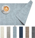 DOLOPL Placemats Set of 8, Reversible Wipeable & Heat Resistant Place Mats, Modern Faux Leather Table Mats for Kitchen, Neutral Waterproof Tablemats for Dining Table Decor, Wedding, Party(Dusty Blue)