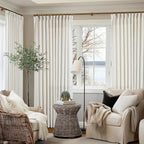 Natural Pinch Pleated Linen Curtain Panels 96 Inches Long 70 Wide | Extra Wide - Image 6
