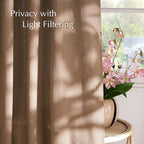NICETOWN Linen Gold Brown Curtains - Image 3