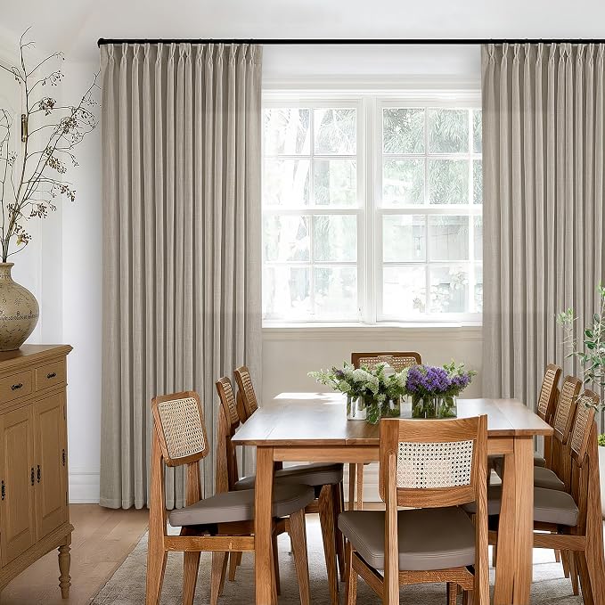 Pinch Pleated Linen Curtains 98 Inches Long - Image 7