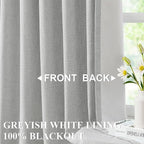 Vision Home Light Gray Pinch Pleated Full Blackout Curtains Linen Blended - Image 3