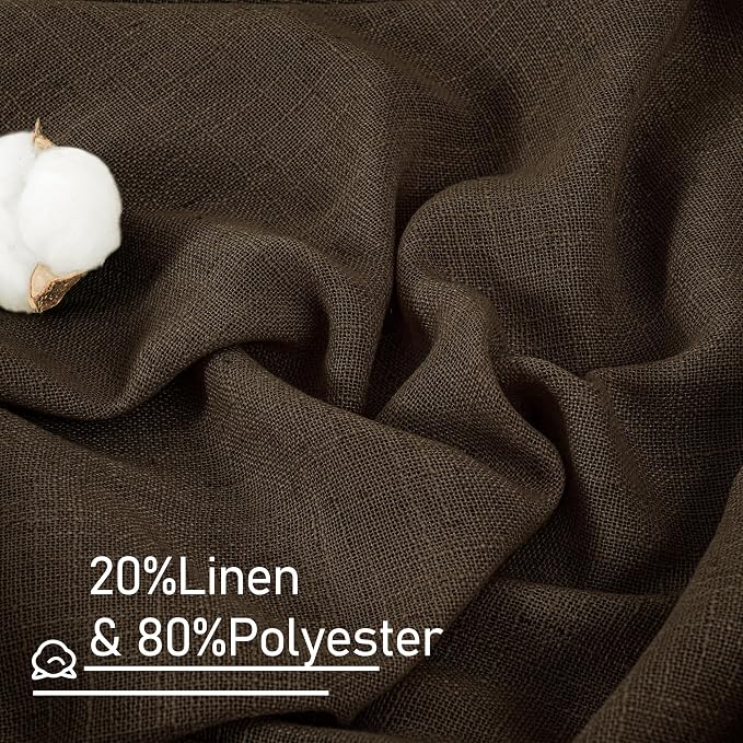 Dark Brown 78 inch Sheer Linen Curtains - Image 2