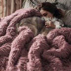 Bedsure GentleSoft Fluffy Dusty Pink King Size Blanket for Bed, Thick Soft Sherpa Faux Fur Fleece Bedding Fuzzy Plush Winter Warm Heavy Big Large King Blanket, Cozy Pink Gifts for Men Women, 108x90