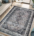 Keen Home Design 4x6 Rug - Machine Washable Area Rug with Non-Slip Backing, Ideal for Living Room, Dining Room, Bedroom - Vintage, Easy Clean, Durable, Low Pile Rug - (4' x 6')