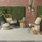 Nourison Positano Indoor/Outdoor Light Grey 6' x Round Area Rug, Easy Cleaning, Non Shedding, Bed Room, Living Room, Dining Room, Backyard, Deck, Patio (6 Round)