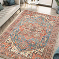 Keen Home Design 6x9 Rug - Machine Washable Area Rug with Non-Slip Backing, Ideal for Living Room, Dining Room, Bedroom - Vintage, Easy Clean, Durable, Low Pile Rug - (6' x 9')