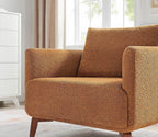 Oversized Accent Chair Modern Boucle Armchair for Living Room Sets of 2 - 37" Wide & Cozy Reading Accent Chair with Solid Wood Legs, Curry Upholstered Lounge Chair for Bedroom & Office (Easy Assembly)