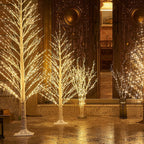 Fudios Lighted Branches Plug in 32IN 200 LED Mantle Winter Decor, White Twig Branch Lights for Christmas Holiday Party Indoor Outdoor