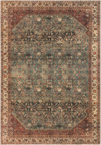 Keen Home Design 5x7 Rug - Machine Washable Area Rug with Non-Slip Backing, Ideal for Living Room, Dining Room, Bedroom - Vintage, Easy Clean, Durable, Low Pile Rug - (5' x 7')