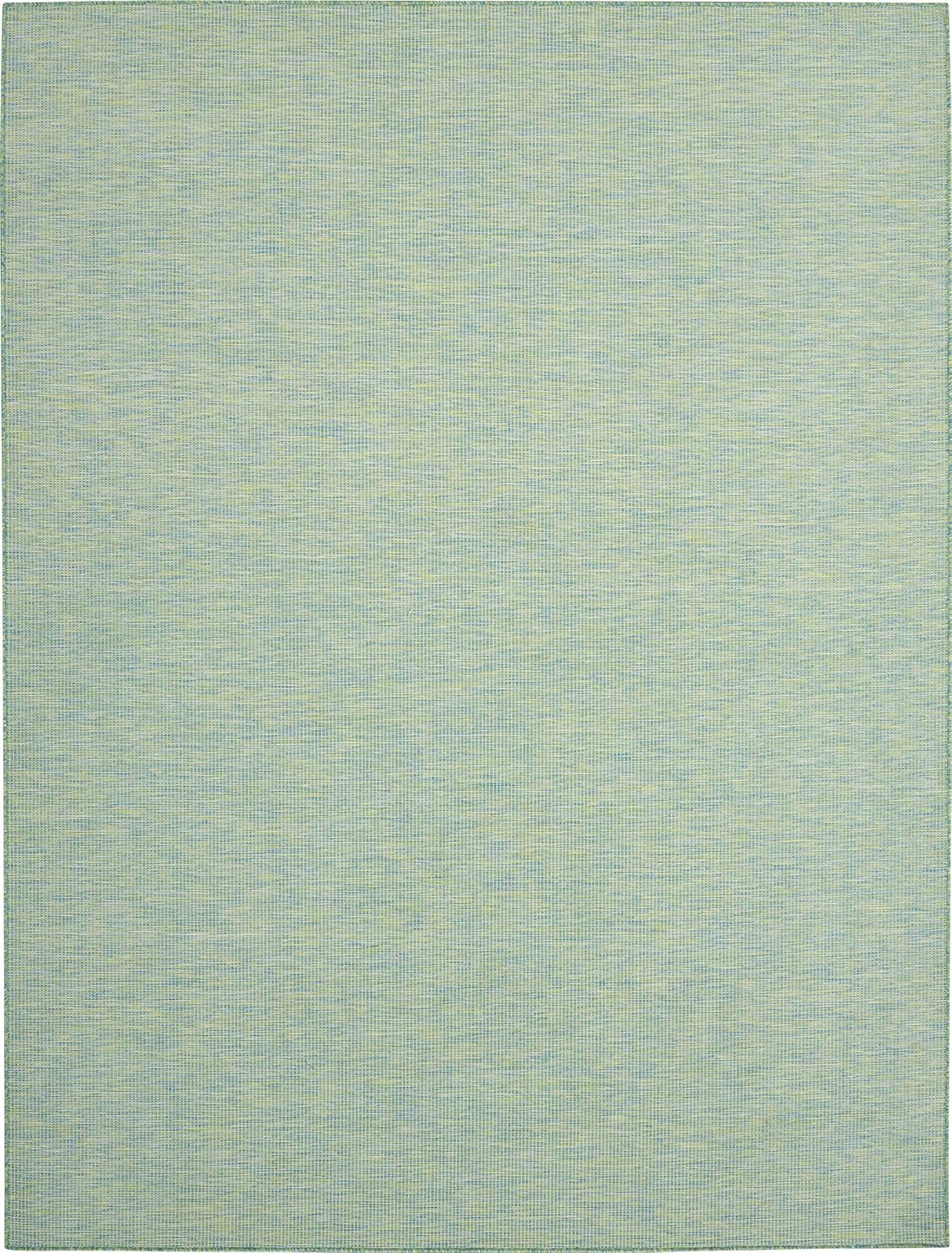 Nourison Positano Indoor/Outdoor Blue/Green 8' x 10' Area Rug, Easy Cleaning, Non Shedding, Bed Room, Living Room, Dining Room, Backyard, Deck, Patio (8x10)