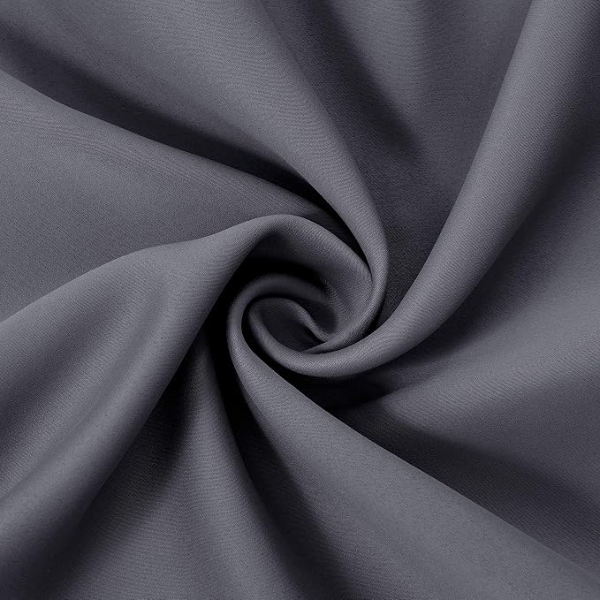 Grey Blackout Curtains for Bedroom Room Darkening Curtains/38 x 54 Inch Long - Image 5