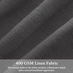 Pinch Pleat Flax Linen Semi Sheer Memory Shape Curtains Charcoal Grey 50x84 | - Image 3